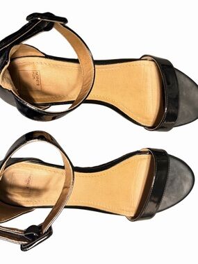 14th & Union Black Patent Ankle Strap Sandals